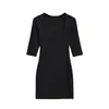 Vestido Sexy Ajustado al Cuerpo y que Resalta las Caderas para Mujer, Moda Primavera y Verano, Versátil Vestido de Manga Media con Cuello Cuadrado, Ceñido a la Cintura, Vestido Corto Adelgazante