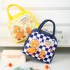 Bolsa de almuerzo gruesa con dibujos animados para estudiantes, portátil, cuadrada, bonita, para niños