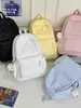 Mochila de doble hombro estampada, mochila nueva y elegante, mochila escolar para estudiantes de alta apariencia, mochila escolar para estudiantes con lazo, mochila escolar para estudiantes de color liso