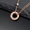 Novo colar V de ouro transfronteiriço para live do tiktok, banhado a ouro 18K, colar de bolo redondo de diamante, corrente para clavícula