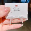 Novos Brincos de Renda Estilo Ballet com Laço, Cor Prata Eletroforética Duradoura, Zircônia, Design Único e Acabamento Exquisito