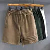 Diseño de Tres Rayas de Alta Gama Peso Pesado Deportivo Casual Pantalones Cortos Pantalones de Hombre Verano Sueltos Pantalones de Cinco Puntos Pantalones Deportivos Americanos