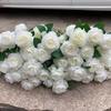 3 cabezas de peonía extranjera, flores artificiales, adornos para decoración del hogar, arreglo floral para bodas, guía de ruta, flores falsas, corona de mesa, arreglo floral
