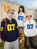 Moletom com Bordado Pesado Estilo Americano Waffle Respirável de Outono Camada Base Solta Manga Longa Hoodie para Casal Mesmo Estilo para Homens e Mulheres