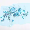 Pegatinas de Tela Bordadas con Lentejuelas de Malla DIY Flor Estéreo Bordada a Mano Pegatinas de Tela Accesorios Decorativos para Vestido de Novia Ropa