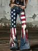 Pantalones de Campana Estilo Nuevo para Mujer, Pantalones Largos de Mezclilla Sintética, Punk Retro, Comercio Exterior, Ropa de Mujer Amazon, Venta Caliente en Sitio Independiente