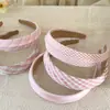 Diadema de Rayas Cuadros Rosa Dulce para Mujer Aplanamiento de Frente Alta Diadema para el Cabello Nueva de Primavera Lazos para el Cabello Pinzas para el Cabello Accesorios para el Cabello
