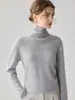 Suéter 100% Cachemir Puro para Mujer Primera Línea Listo para Usar Cuello Alto Delgado Cálido Capa Base Tejido de Punto