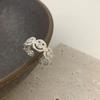 Anillo liso de plata pulida con perla igual de blogger, ajustable para mujer, diseño de nicho de alto nivel, joyería nueva al por mayor