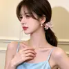 Gomas para el pelo de satén con pedrería de lujo ligero al por mayor para mujer, sujetadores para coletas, accesorios para el cabello suaves y elegantes en stock