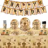 Platos de Papel de Harry Potter Transfronterizos Temática de Fiesta de Magos Fiesta de Cumpleaños Vasos de Papel Servilletas Manteles Banderín Decoración Arreglo