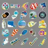 50 adesivos de grafite de desenho animado do oceano para laptop, mala, carro, AliExpress, adesivos de decoração de comércio exterior