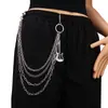 Joyería Transfronteriza Europea y Americana, Cadena Metálica Simple, Cadena para el Cuerpo de Cinturón de Moda, Colgante de Guitarra Personalizado, Cadena de Pantalón Multicapa