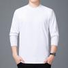 Camiseta de manga comprida de meia-idade masculina meia gola alta engrossada roupas de outono para pais camisa de cabeça velha solta de algodão quente