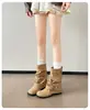 Temporada del Primer Encuentro: Botines Cortos para Mujer con Tacón Oculto, Botas Vaqueras para Mujeres Bajitas, Botas Apilables para Otoño