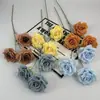 Rosas de Diamante de Tres Cabezas Directamente del Fabricante Arreglos Florales para Bodas al por Mayor Flores para Pasillos Rosas en Cascada Flores Artificiales