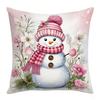 Nova Capa de Almofada de Natal da Amazon Decorada com Boneco de Neve Rosa Fofo Sofá Atmosfera Almofada Lombar Decorativa