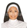 Bufanda de Halloween Negra de Poliéster-Algodón Bufanda Set de Actuación Sacerdote Cruz Tocado Set de Tres Piezas