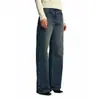 Calça Jeans Vintage de Cintura Alta, Corte Reto, Modelagem Solta, Versátil, Lavagem Floral, Calça Longa Estilo Novo Verão 2026