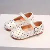 Zapatos Mary Jane de Lunares Dulces para Niñas 2026 Nuevo Estilo Primavera y Otoño Suela Suave Correa Única Zapatos de Cuero Pequeños de Princesa