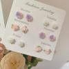 Pendientes de Flores Nicho Simples Aguja de Plata Rosa para Mujer 2024 Nuevos Pendientes Dulces Frescos para Niña Traje Pendientes