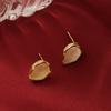 Pendientes de gota de aceite negro de aleación elegantes, de lujo y accesibles, estilo francés de alta gama, con aguja de plata y nicho.