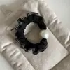 Anillo para el Cabello de Encaje de Malla Perla Alta Elasticidad Negro Básico Cuerda para el Cabello Banda Elástica Cuerda para el Cabello Cuerda para la Cabeza