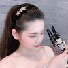 Diadema de estrella de cinco puntas, flequillo roto, horquilla de temperamento dulce, diadema con flocado de diamantes de imitación, accesorios para el cabello para lavarse la cara, clip de joyería