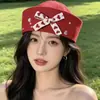 Gorra Azul Marino Bordada Europea y Americana Cosplay Uniforme de Policía Femenino Sombrero de Otoño e Invierno para Actuación Circunferencia de Cabeza Grande Sombrero de Marinero Japonés para Mujer