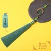 Borlas Doradas de 16 cm con Hojas de Jade Tendencia Nacional Borlas Pequeñas Colgantes Colgante de Abanico Borla de Botonadura Prensada Dinastía Han Adornos Colgantes de Borla Venta al por Mayor