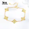 Pulsera de Plata de Ley 925 Escama de Pez Ardiente Trébol de Cuatro Hojas para Mujer Exquisita Pulsera de Panal Láser CNC Regalo de Moda