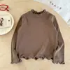 Ropa de Otoño para Bebé Niña, Camisetas de Moda y Versátiles, Camisetas Básicas con Cuello de Encaje, Tops de Moda de Otoño para Niñas