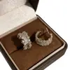 Pendientes de Plata 925 con Cierre de Mariposa, Diseño de Lujo Ligero de Alta Gama, Completamente Incrustados con Circonita Diamante, Estilo Nuevo 2025, Pendientes de Botón Elegantes para Mujer