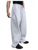 Calça de Moletom Masculina Tk Amazon Europeia e Americana 2025 Cintura com Cordão Perna Reta Larga Calças Largas Esportivas Casuais