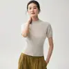 Cachemira 100% pura, colección otoño 2026, nuevo suéter de punto para mujer, cuello alto, corte ajustado, elegante y estiloso para el uso diario