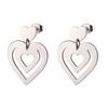 Joia elegante presente Brincos de furo feminino Amor brincos furo único combinação de pingente de amor de três camadas brincos de aço inoxidável