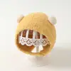 Touca de Bebê Outono Inverno Meninos Meninas Proteção para Orelhas Estilo Inverno Pom-Pom Pequeno Fofo Proteção contra Vento Quente Tricô Touca de Cabeça