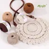 Hilo de Algodón Hueco de 2 mm para Bolsas de Playa Caladas Hechas a Mano con Ganchillo, Material Especial Bola de Hilo Redonda de 2 mm