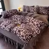 Categoria a Coelho Veludo Leite Veludo Cobertura de Cama Conjunto de Quatro Peças Maillard Alta Gramatura Espessado Inverno Quente Conjunto de Quatro Peças
