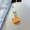 Nuevo Comida Divertida Temática Lindo Pan Croissant Llavero Original Colgante de Resina Decoración de Bolso Pequeño Regalo