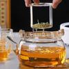 Tetera al por mayor para preparar té alrededor de la estufa, Tetera de vidrio con asa, Gran capacidad, Engrosada y resistente al calor, Juego de té Kung Fu