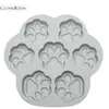 Molde de silicona para pastel de pastel de arroz con 6 garras de gato uniformes, molde para pastel, goteo de pegamento, vela, molde blanco para gelatina, molde de yeso para limosna, pastel, molde para alimentos complementarios