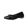 Zapatos Mary Jane retro estilo francés con lazo y tacón bajo para mujer, nuevo modelo otoño 2026, elegantes zapatos Mary Jane de punta cuadrada poco profundos