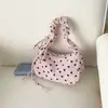 2026 Verão Estilo Coreano Bolinhas Plissado Renda Uma Alça Bolsa de Axila Grande Capacidade Bolsa de Mão para o Dia a Dia Bolsa de Bolinho Feminina Tendência