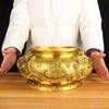 Adorno de Quemador de Incienso de Cobre Budista, Adorno de Quemador de Incienso de Cobre de Tres Patas, Adorno de Quemador de Incienso de Cobre con Forma de Buda