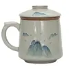 Caneca Pintada à Mão Forno Ge Xícara de Chá de Cerâmica Copo com Separação de Água e Chá Copo Pessoal para Escritório Xícara de Chá de Alta Qualidade Presente