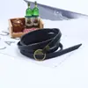 Pulsera de cuero de vaca Punk nueva europea y americana de cinco anillos con palabra de presión popular transfronteriza retro para hombre pulsera al por mayor