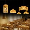 Lámpara Tejida de Bambú Estilo Japonés Viento Silencioso Hecha a Mano Rattan Tejido Lámparas Sala de Té Zen Rattan Tejido Vintage Casa de Familia Restaurante Lámpara de Araña