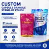 Sacos Customizados para Embalagem de Alimentos Sacos a Vácuo Filme Laminado de Folha de Alumínio Plástico Rolo Selagem Três Lados Feito sob Encomenda Impressão Digital Sacos com Fundo