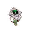 Anillo abierto de turmalina y esmeralda simulada para mujer, de lujo, con diamantes cuadrados y princesa, producto en oferta en línea.